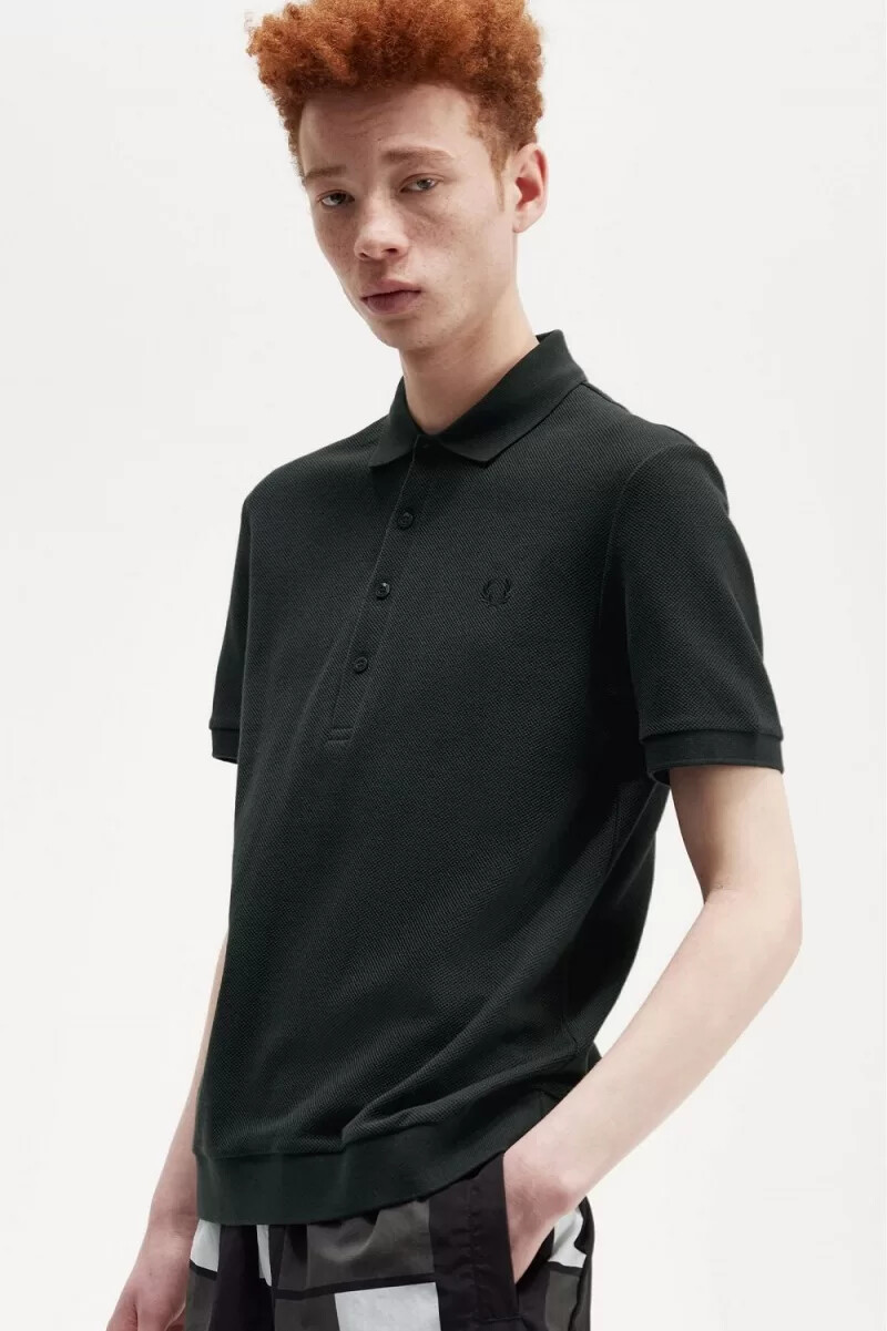 fred perry honeycomb cotton herr pikétröja nattgrön