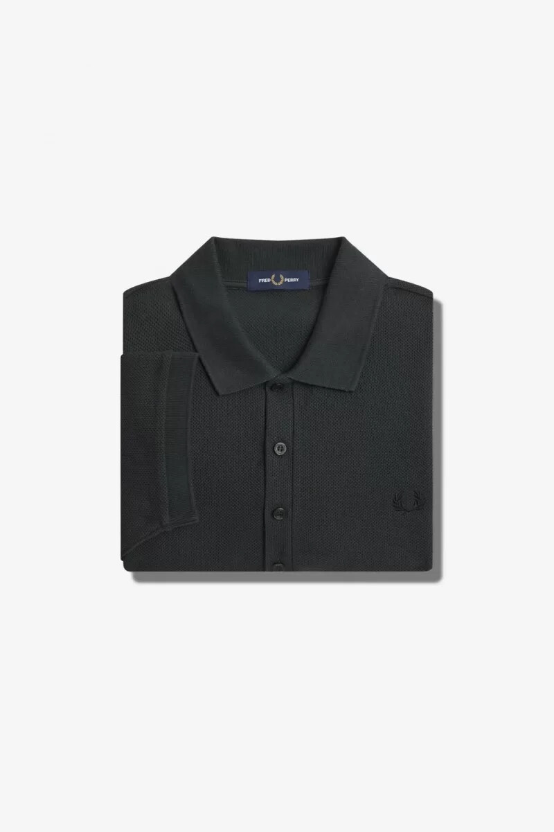 fred perry honeycomb cotton herr pikétröja nattgrön