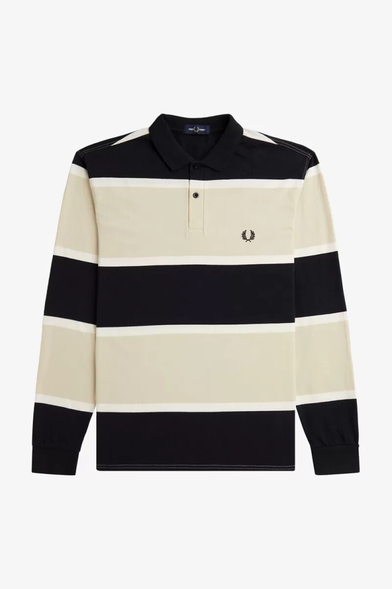 fred perry relaxed stripe herr pikétröja havregryn