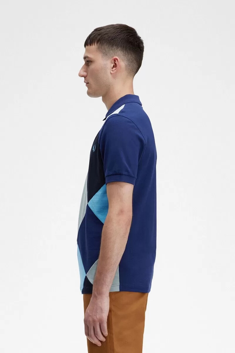 fred perry harlequin herr pikétröja fransk marinblå