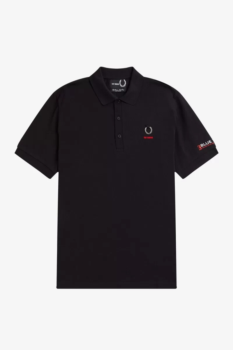 fred perry mönstrade Ärmar herr pikétröja svart