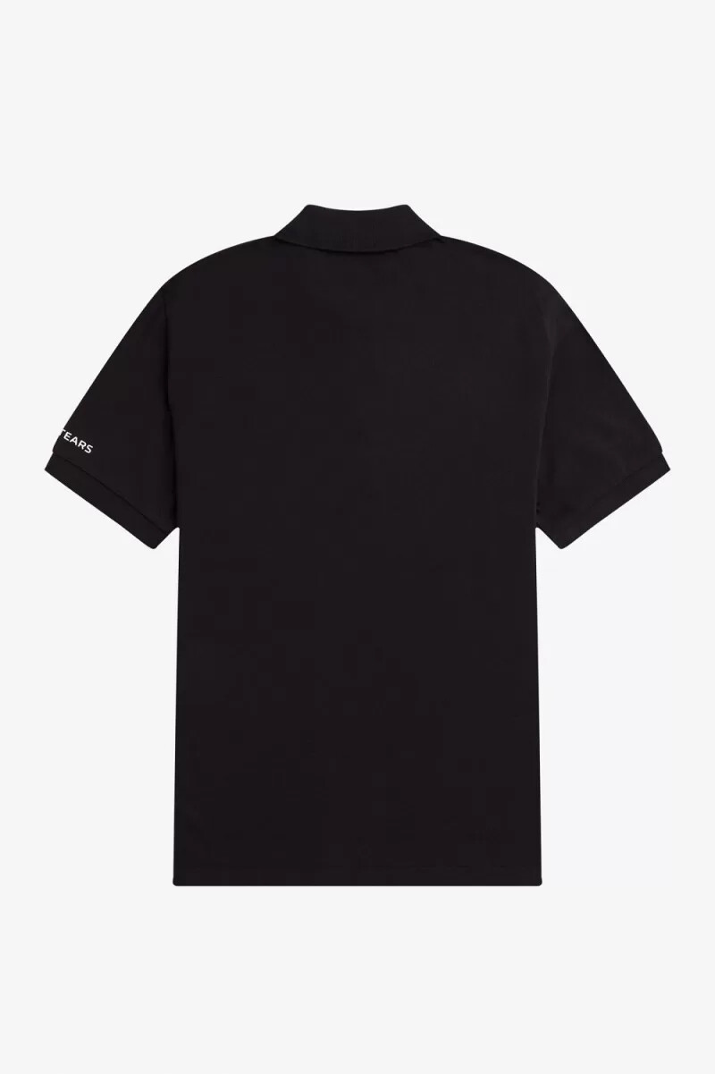 fred perry mönstrade Ärmar herr pikétröja svart