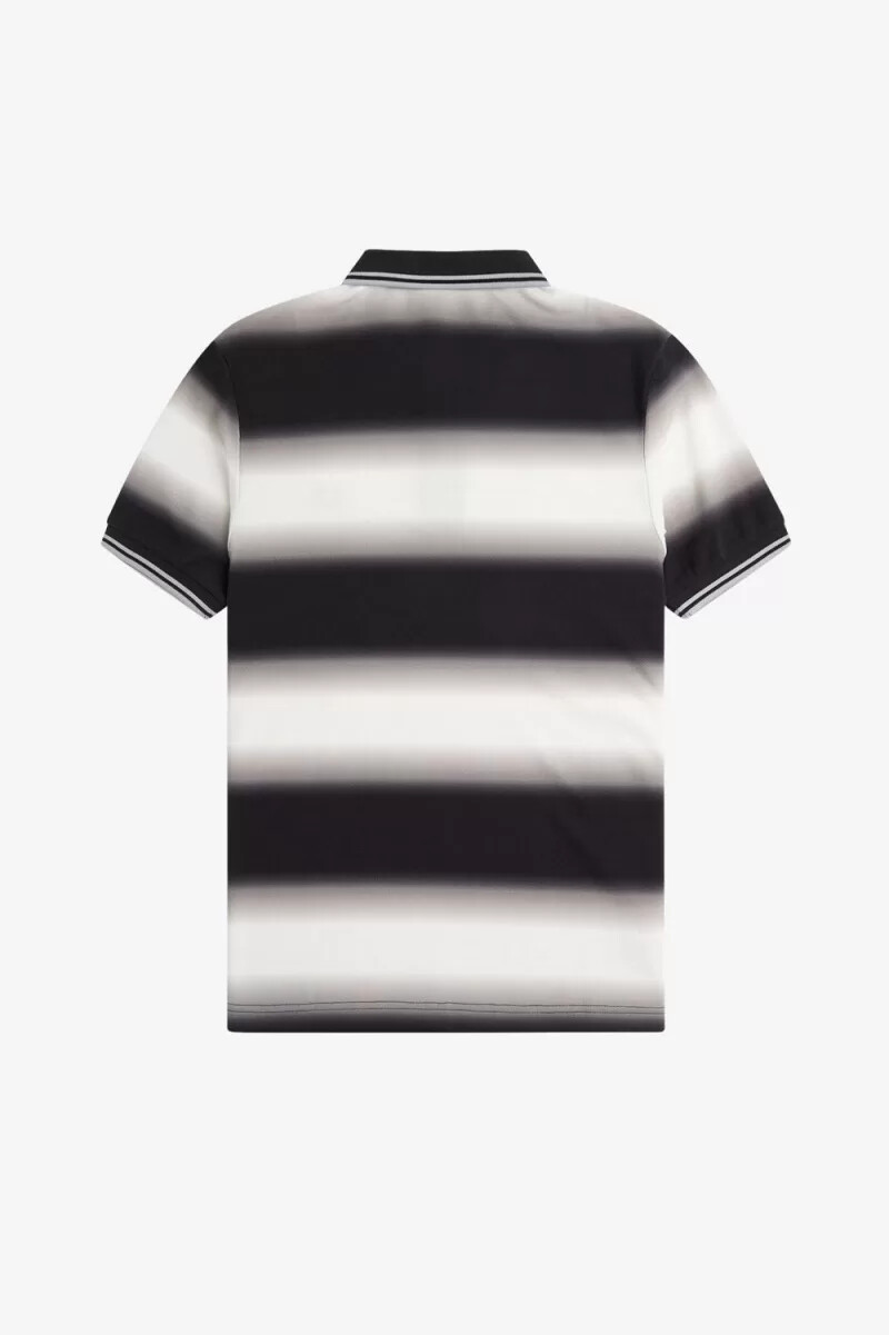 fred perry gradient randig herrpoloskjorta snövit