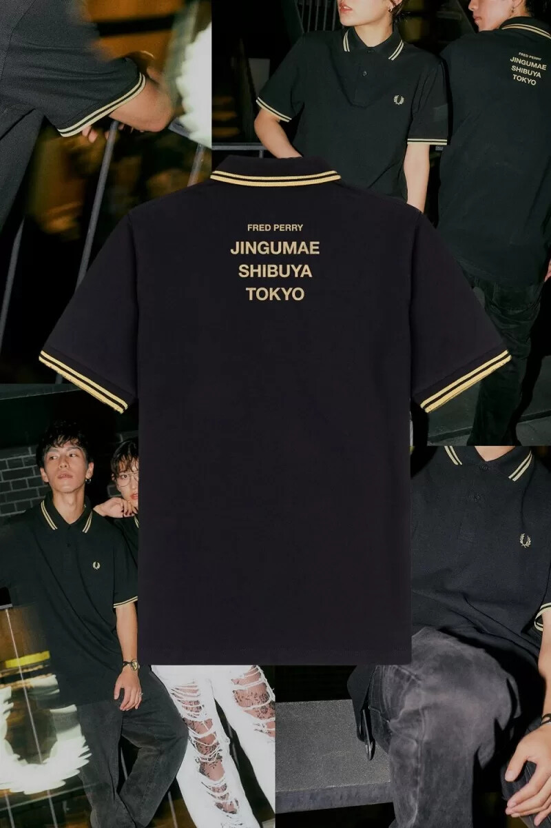 fred perry tokyo m12 herr pikétröja svart champagne