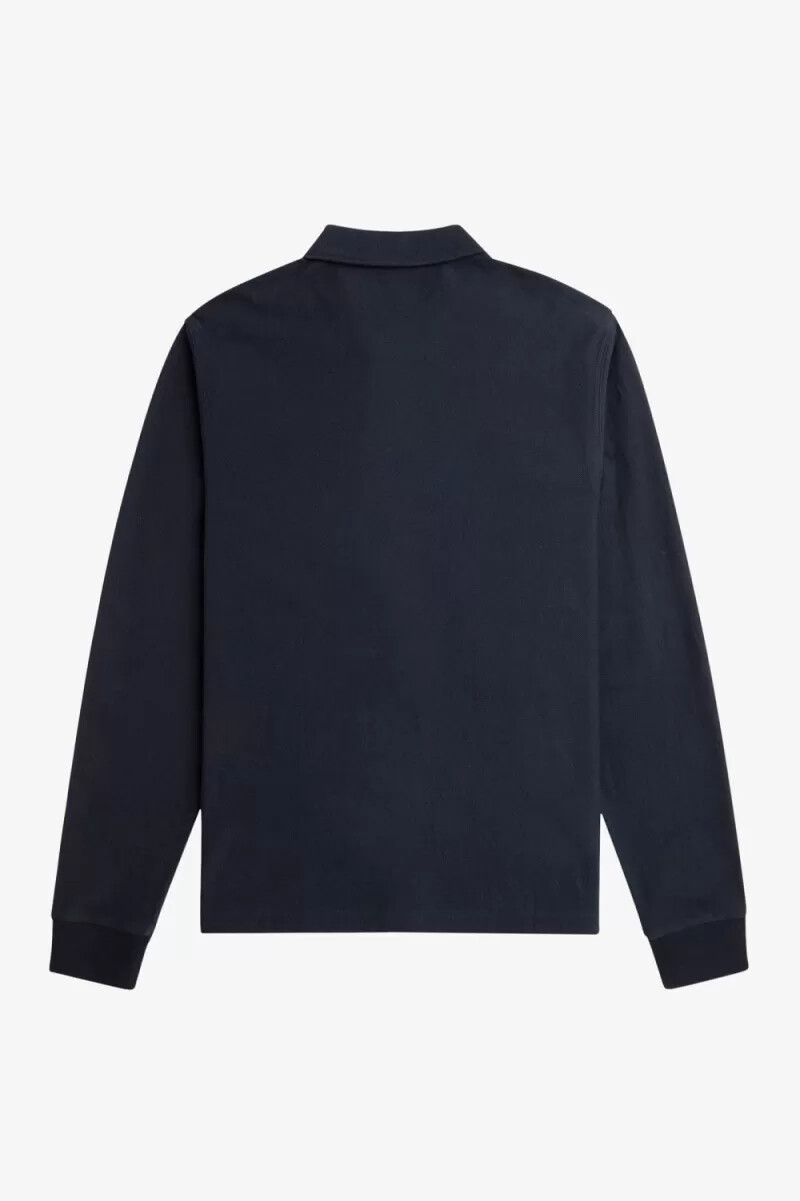 fred perry gradient randig långärmad herrpikétröja marinblå