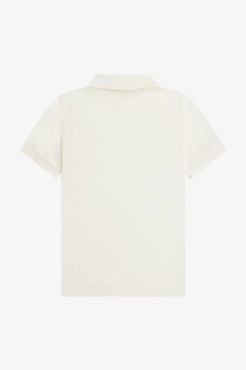 fred perry texturerad dragkedja herr pikétröja beige