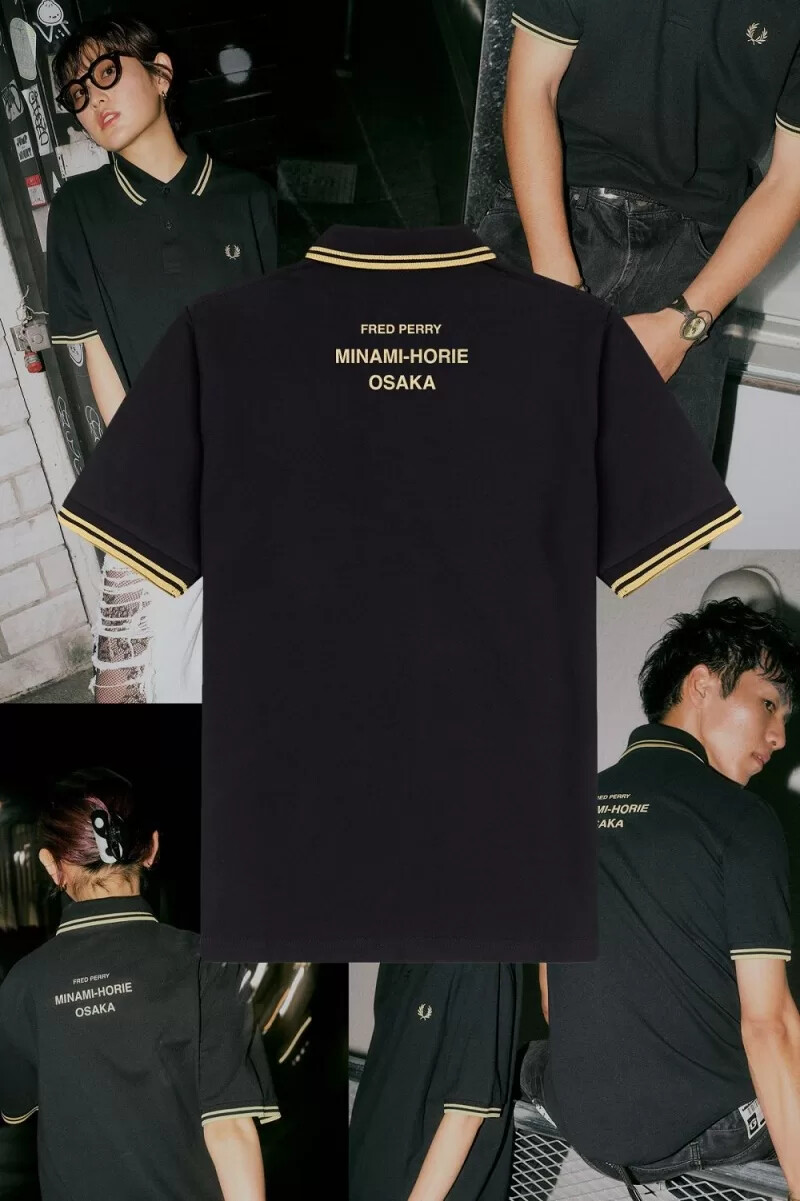 fred perry osaka m12 herr pikétröja svart champagne