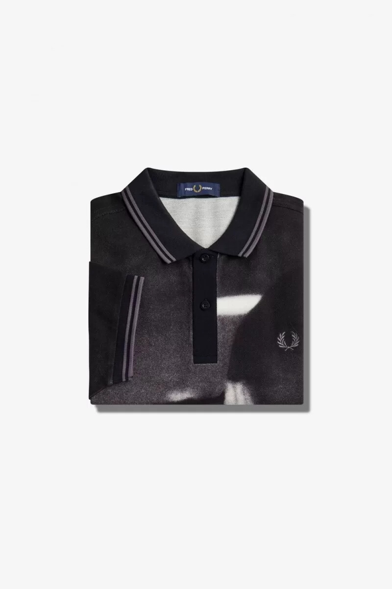 fred perry rave graphic herr pikétröja svart