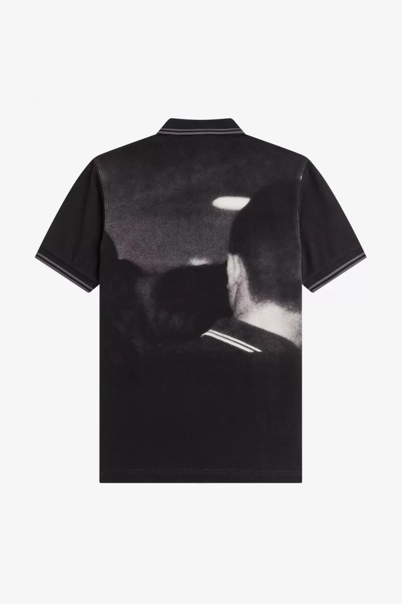 fred perry rave graphic herr pikétröja svart