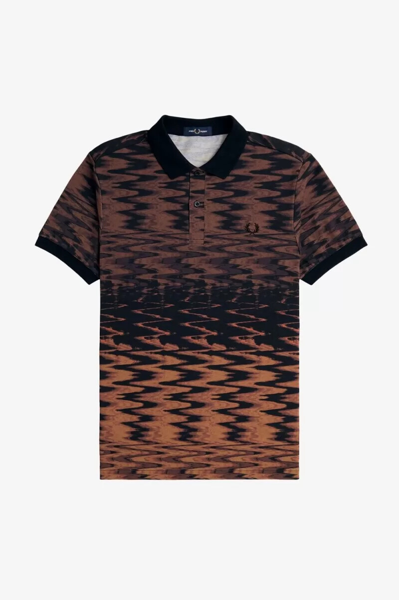 fred perry wave graphic herr pikétröja svart