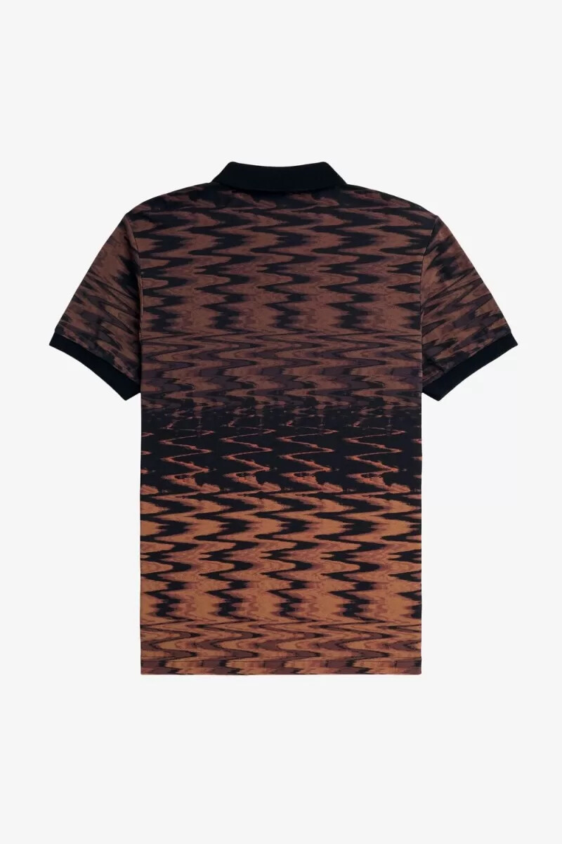fred perry wave graphic herr pikétröja svart