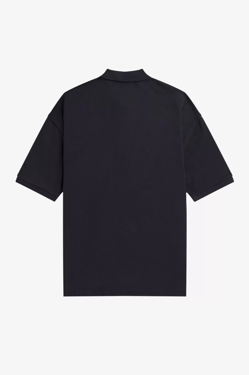 fred perry Överdimensionerad mönstrad herrpikétröja marinblå