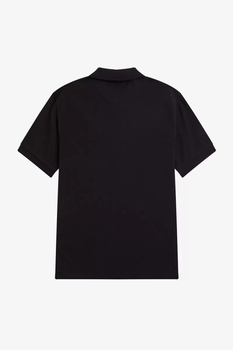 fred perry herr pikétröja med kontrastkrage svart