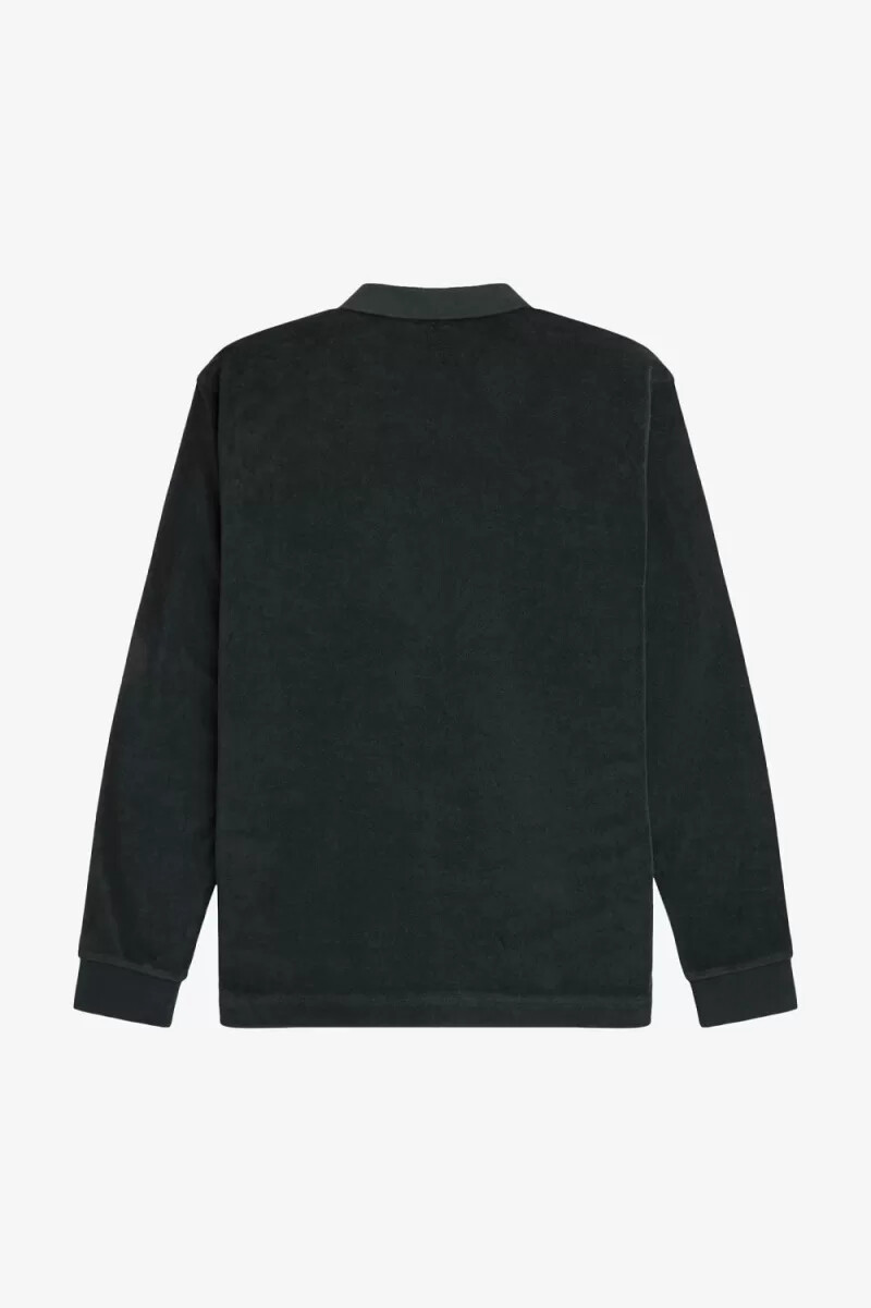 fred perry relaxed towelling herrpikétröja nattgrön