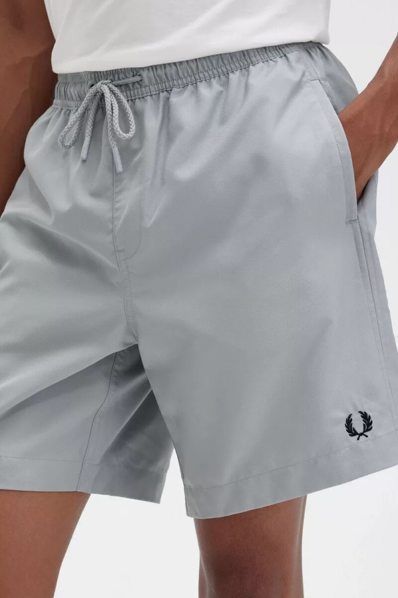 fred perry classic badshorts herr grå