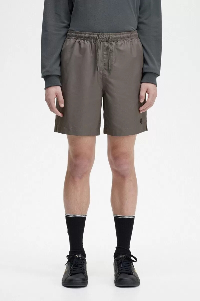 fred perry classic badshorts herr grön
