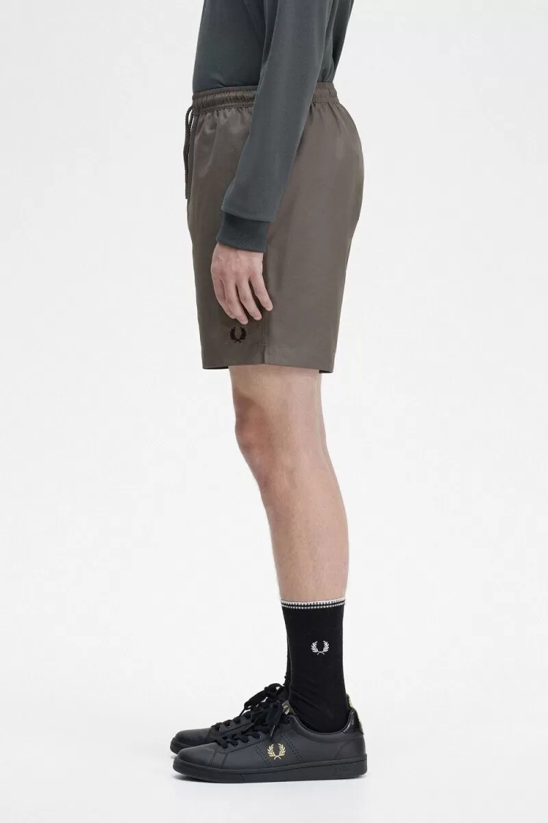 fred perry classic badshorts herr grön