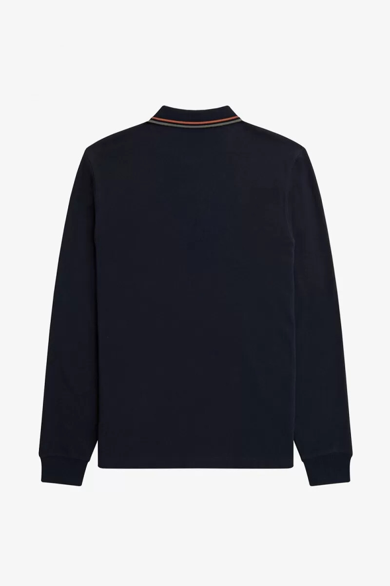 fred perry m3636 herrskjorta marinblå brun field green