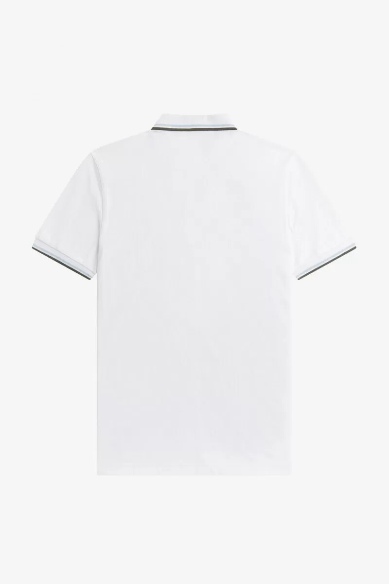 fred perry m3600 herrskjorta vit ljus aqua field grön