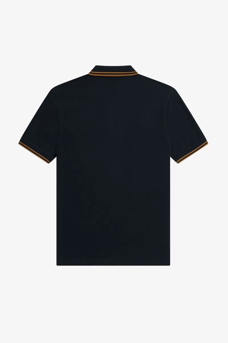 fred perry m3600 herrskjorta marinblå mörk kaffe