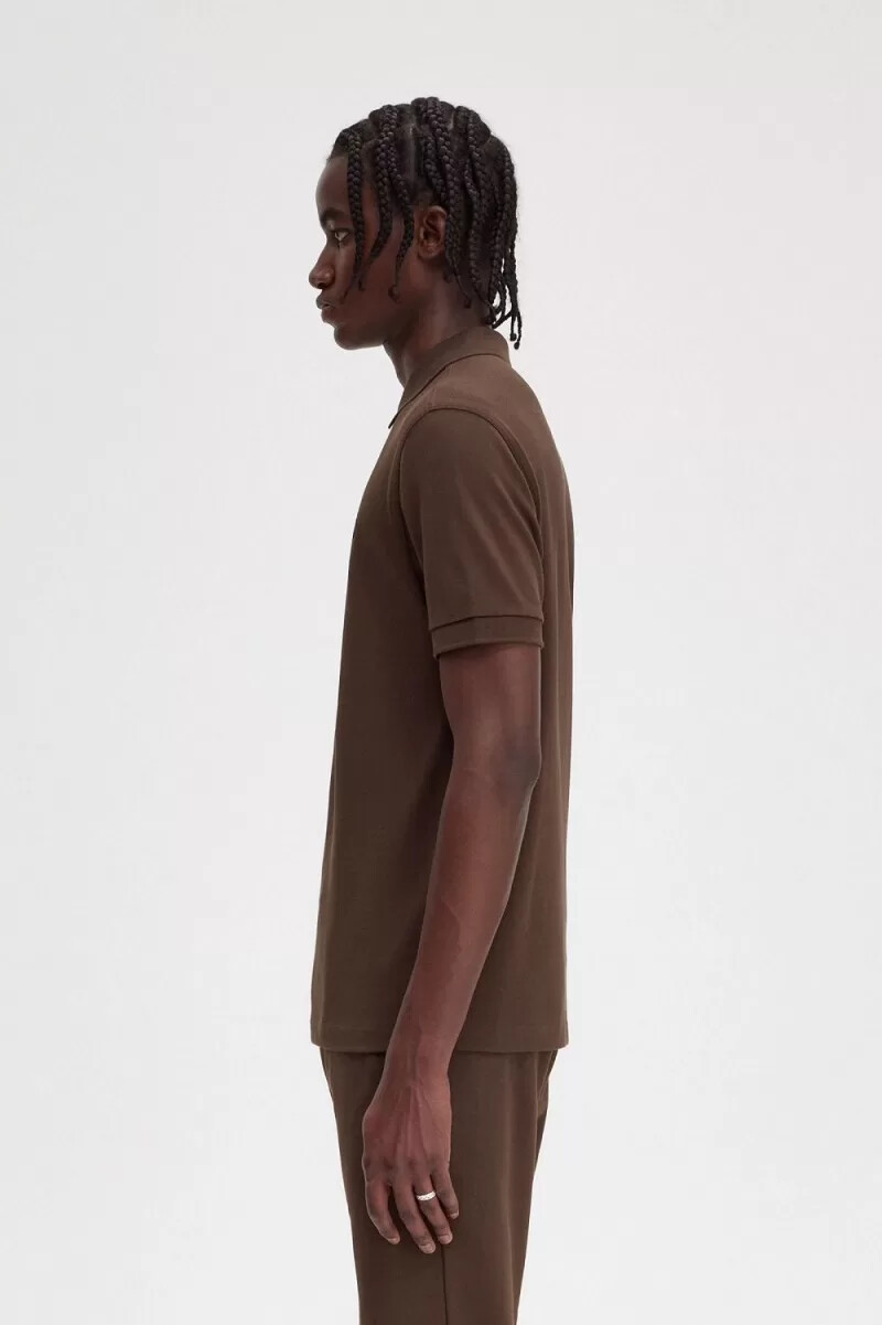 fred perry m6000 herrskjorta burnt tobacco svart