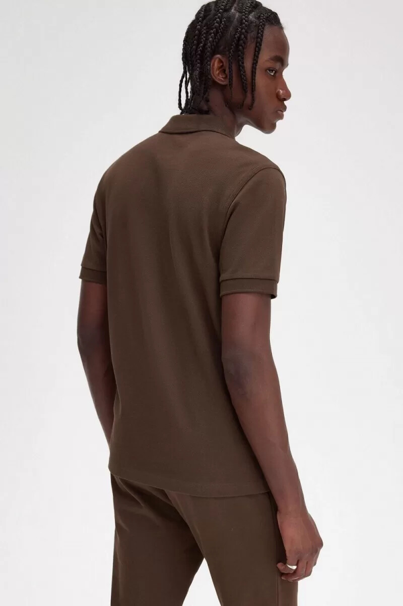 fred perry m6000 herrskjorta burnt tobacco svart