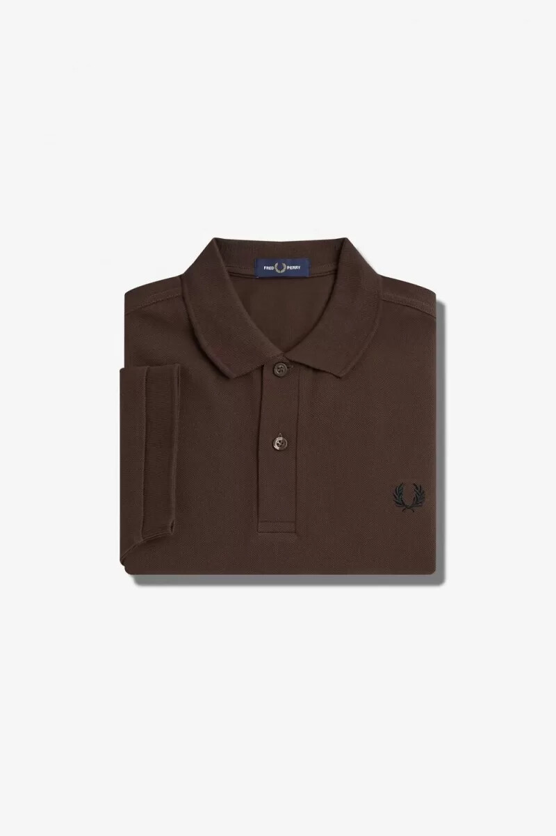 fred perry m6000 herrskjorta burnt tobacco svart