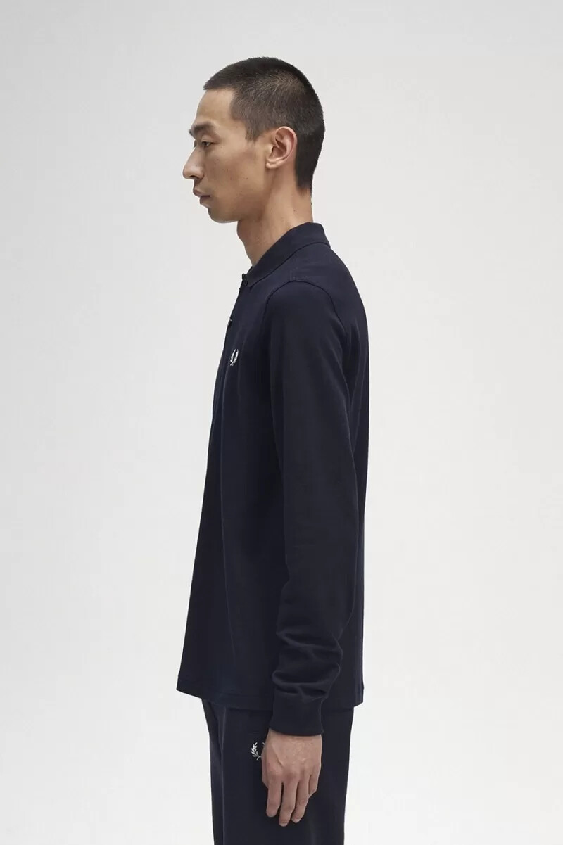 fred perry m6006 herrskjorta marinblå vit