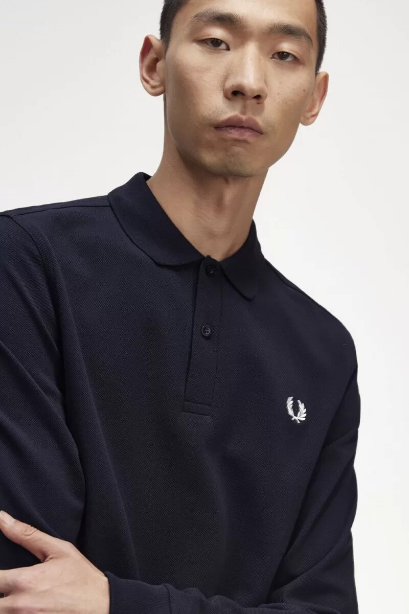 fred perry m6006 herrskjorta marinblå vit