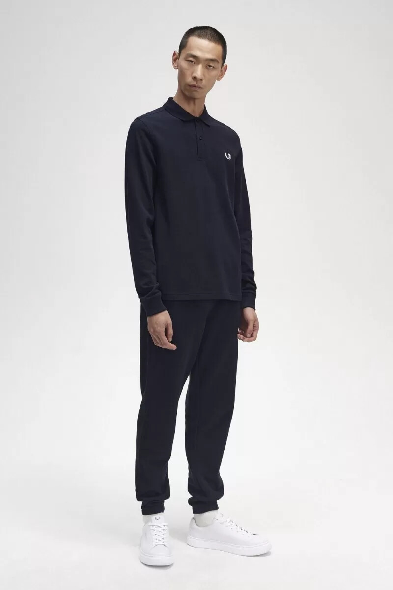fred perry m6006 herrskjorta marinblå vit