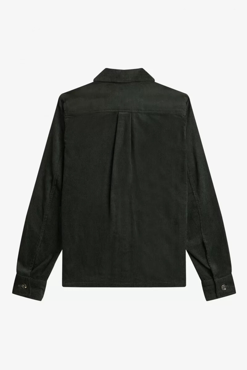 fred perry waffle cord herrskjorta nattgrön