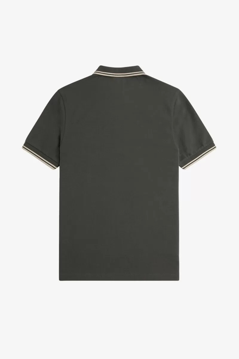 fred perry m3600 herrskjorta field green oatmeal oatmeal