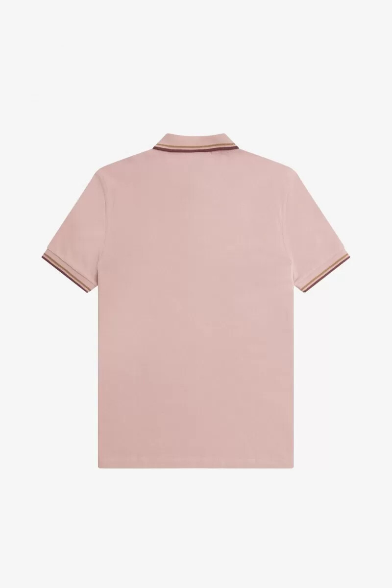 fred perry m3600 herrskjorta dusty rose rosa brun oxblood