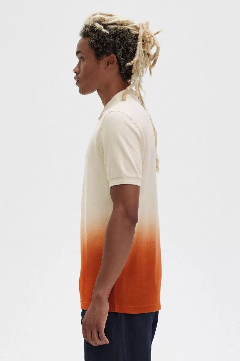 fred perry ombre herrskjorta silky peach