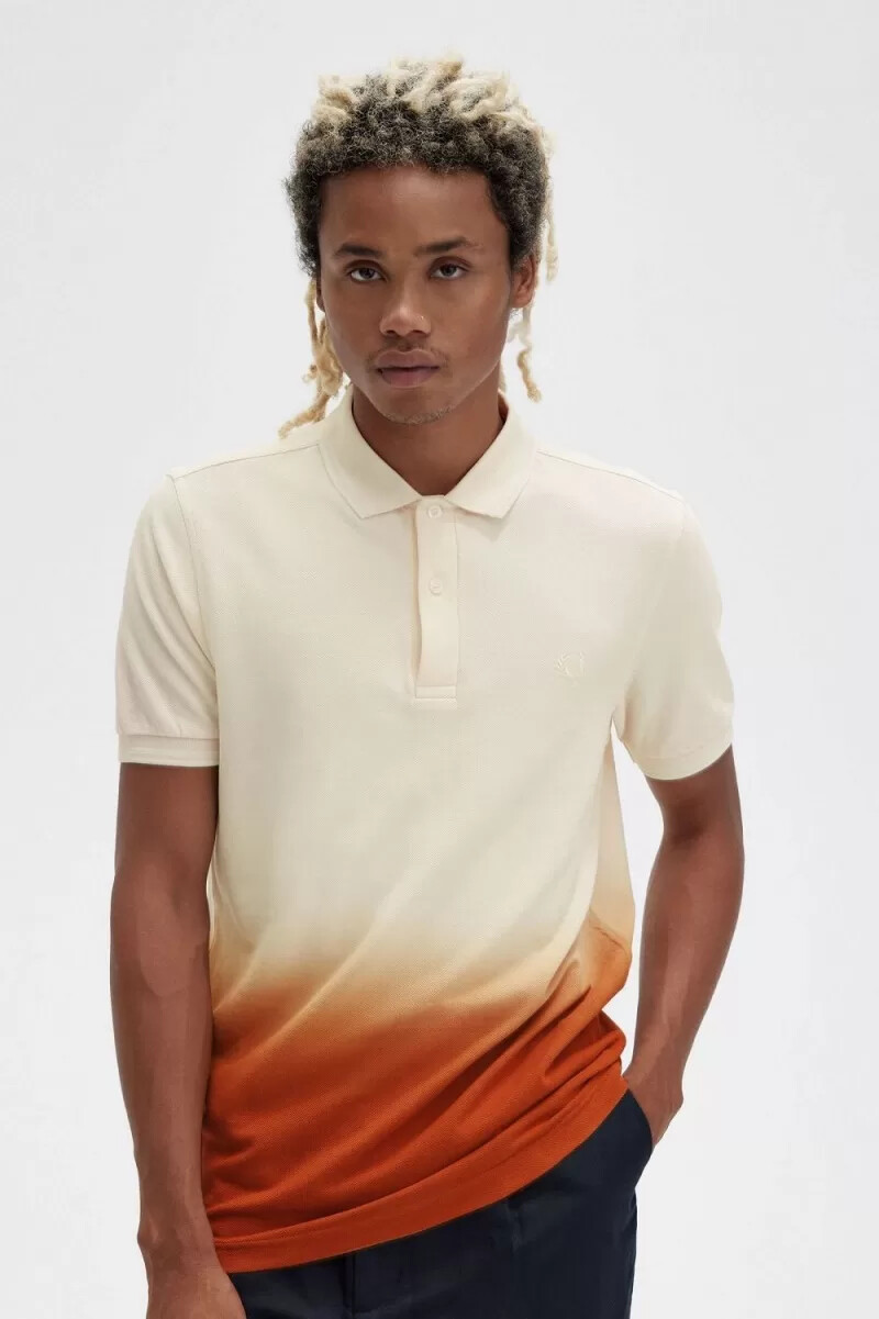 fred perry ombre herrskjorta silky peach