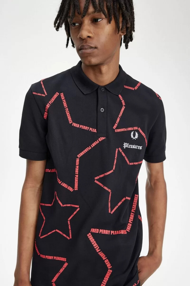 fred perry star herrskjorta svart