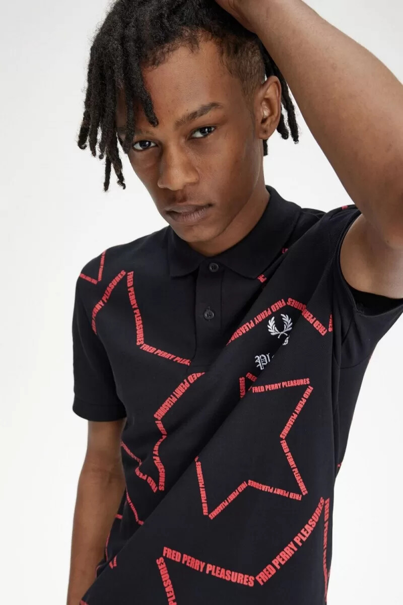 fred perry star herrskjorta svart
