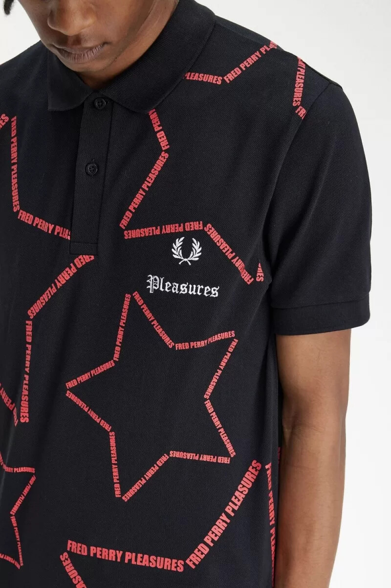 fred perry star herrskjorta svart