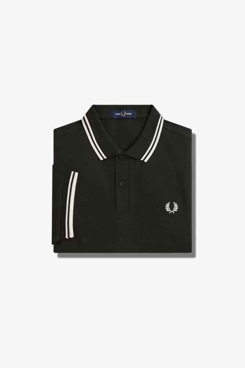 fred perry m3600 herrskjorta nattgrön snövit
