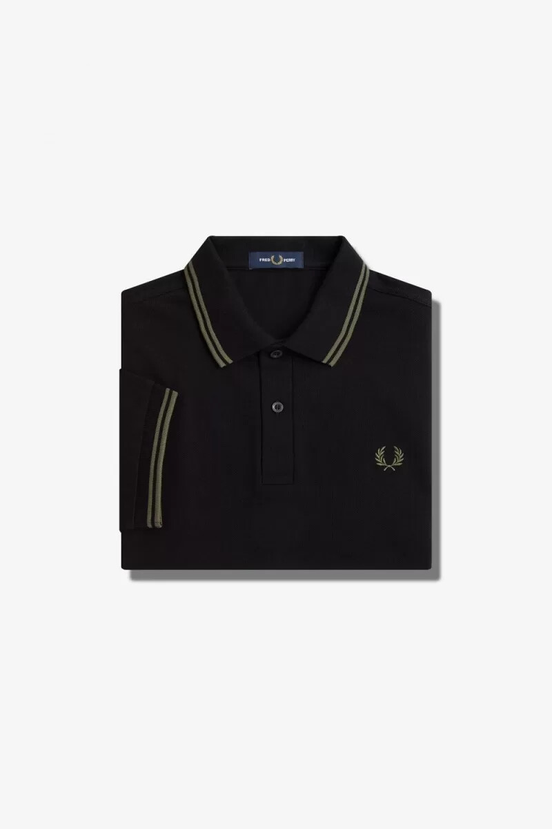 fred perry m3600 herrskjorta svart field green
