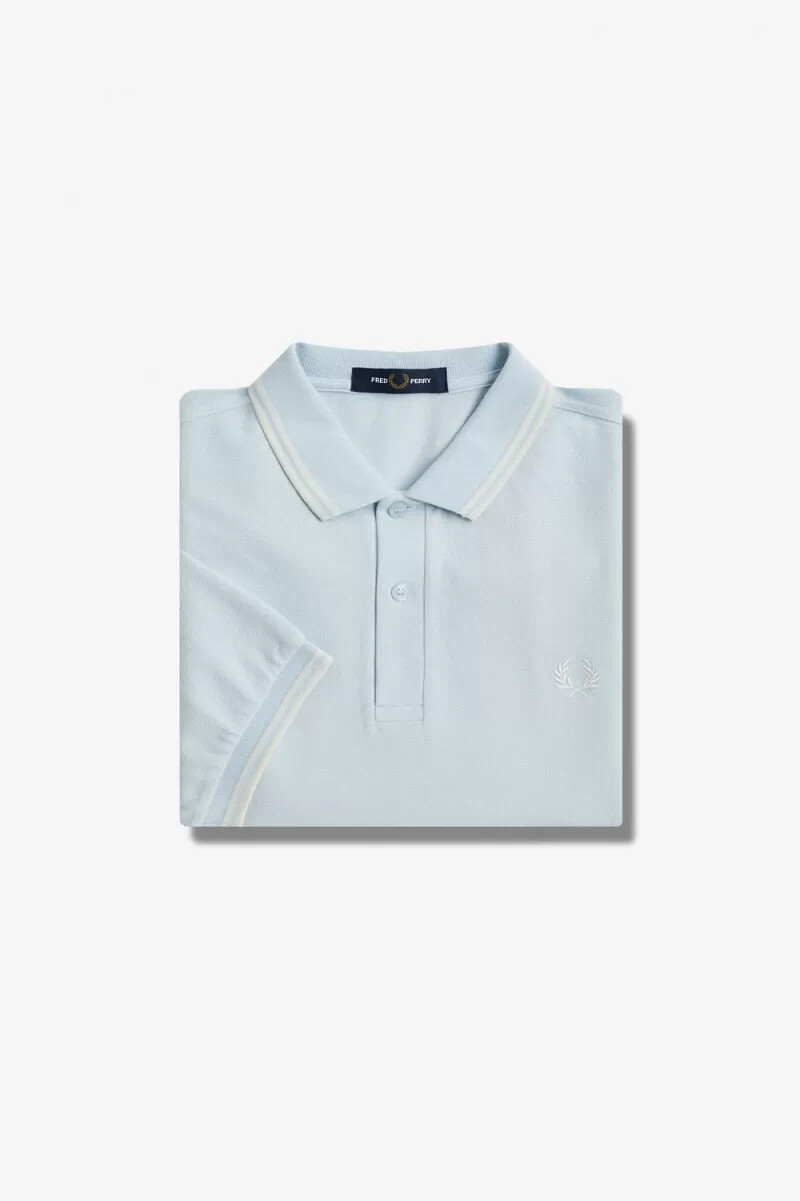 fred perry ombre herrskjorta ljus aqua