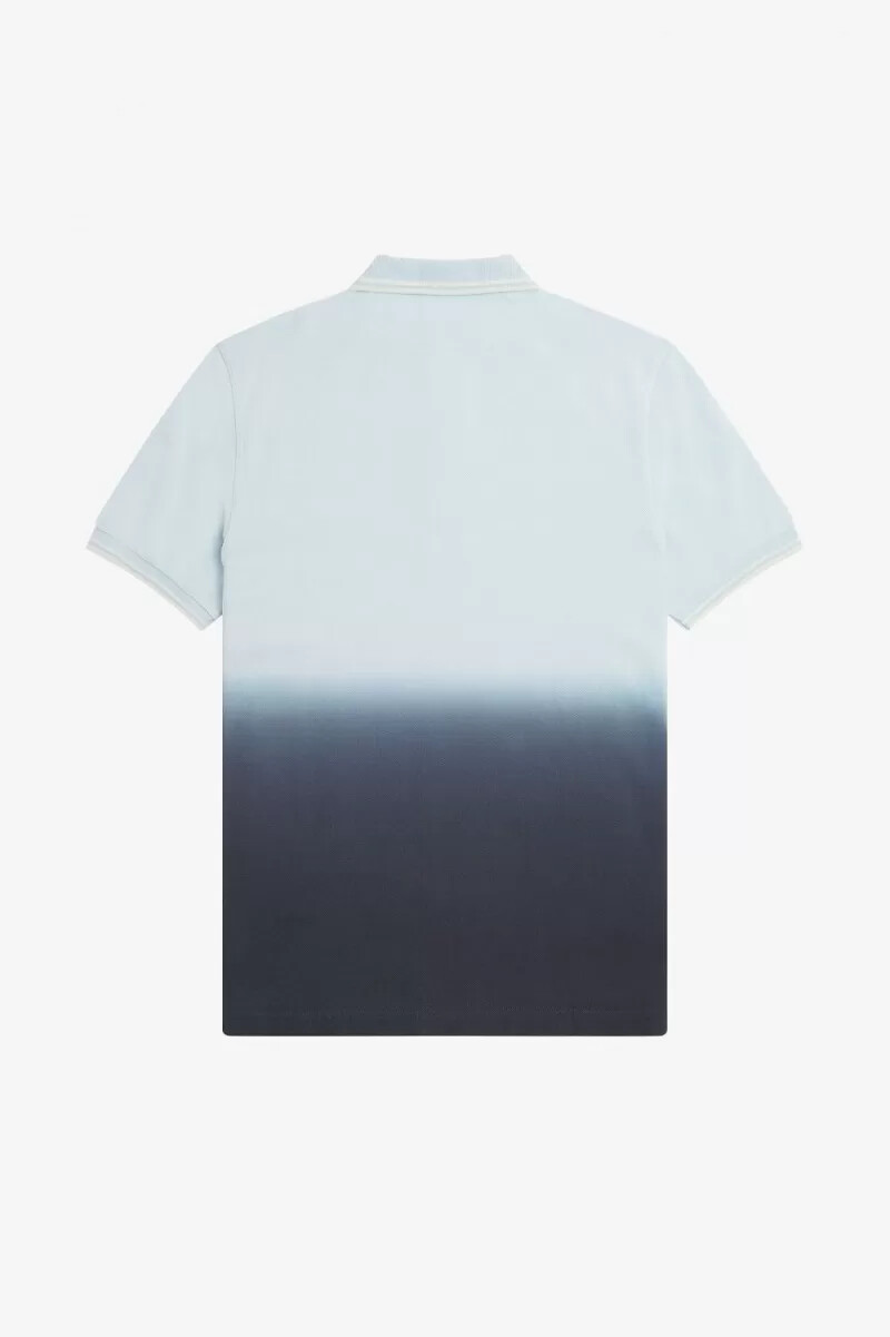 fred perry ombre herrskjorta ljus aqua
