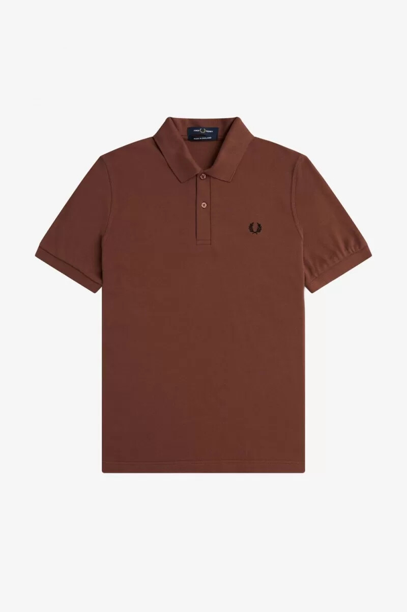fred perry m3 herrskjorta whiskybrun svart