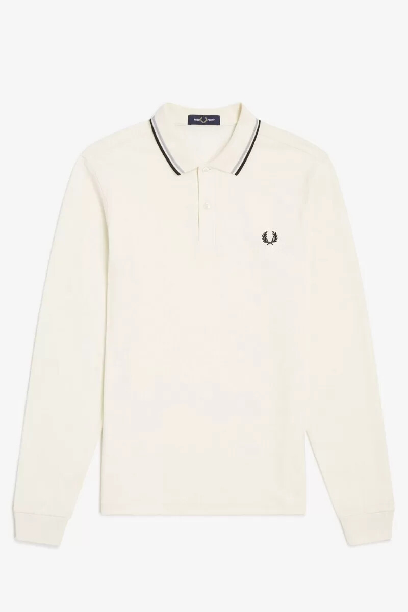 fred perry m3636 herrskjorta beige grå svart