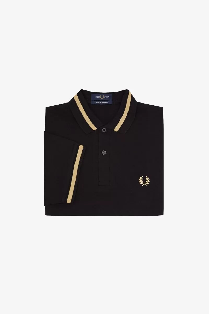 fred perry m2 herrskjorta svart champagne