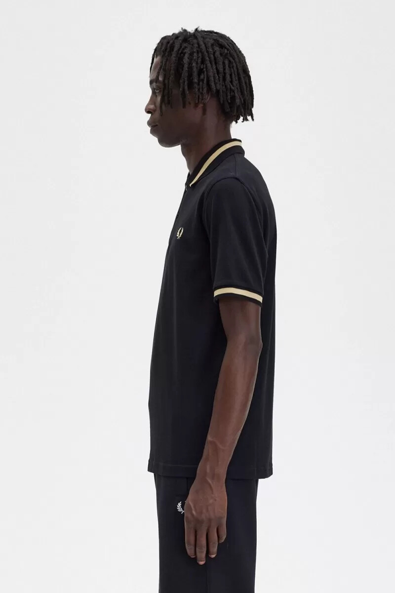 fred perry m2 herrskjorta svart champagne
