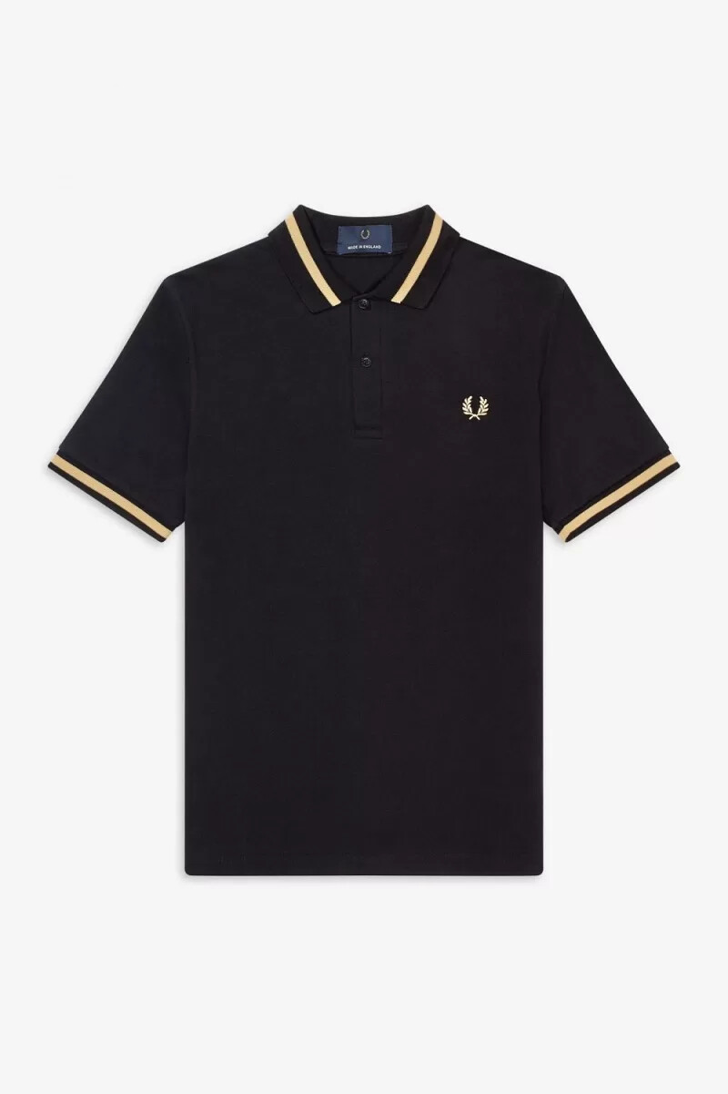 fred perry m2 herrskjorta svart champagne