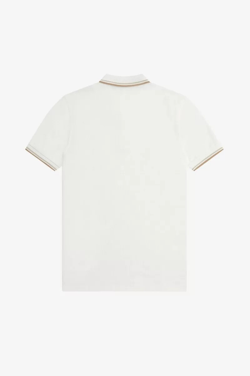 fred perry m3600 herrskjorta snövit havregrön