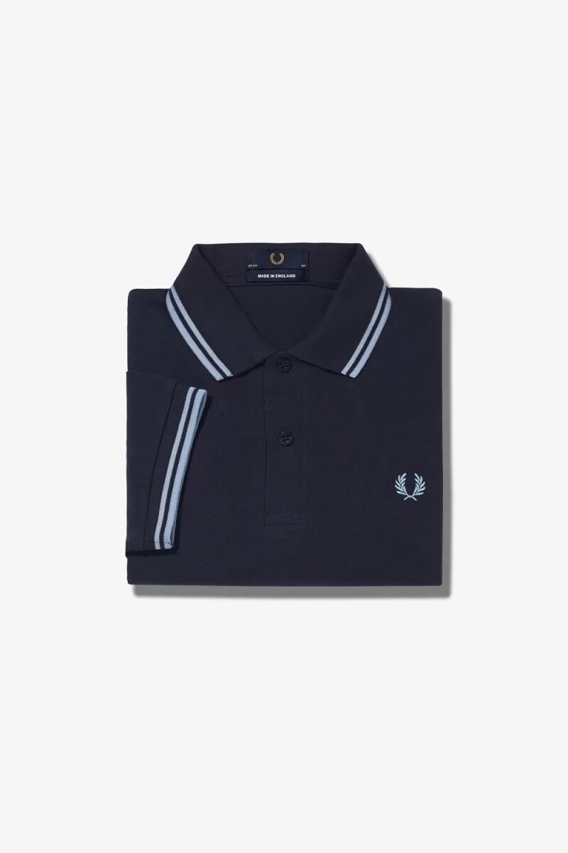 fred perry m12 herrskjorta marinblå aqua aqua