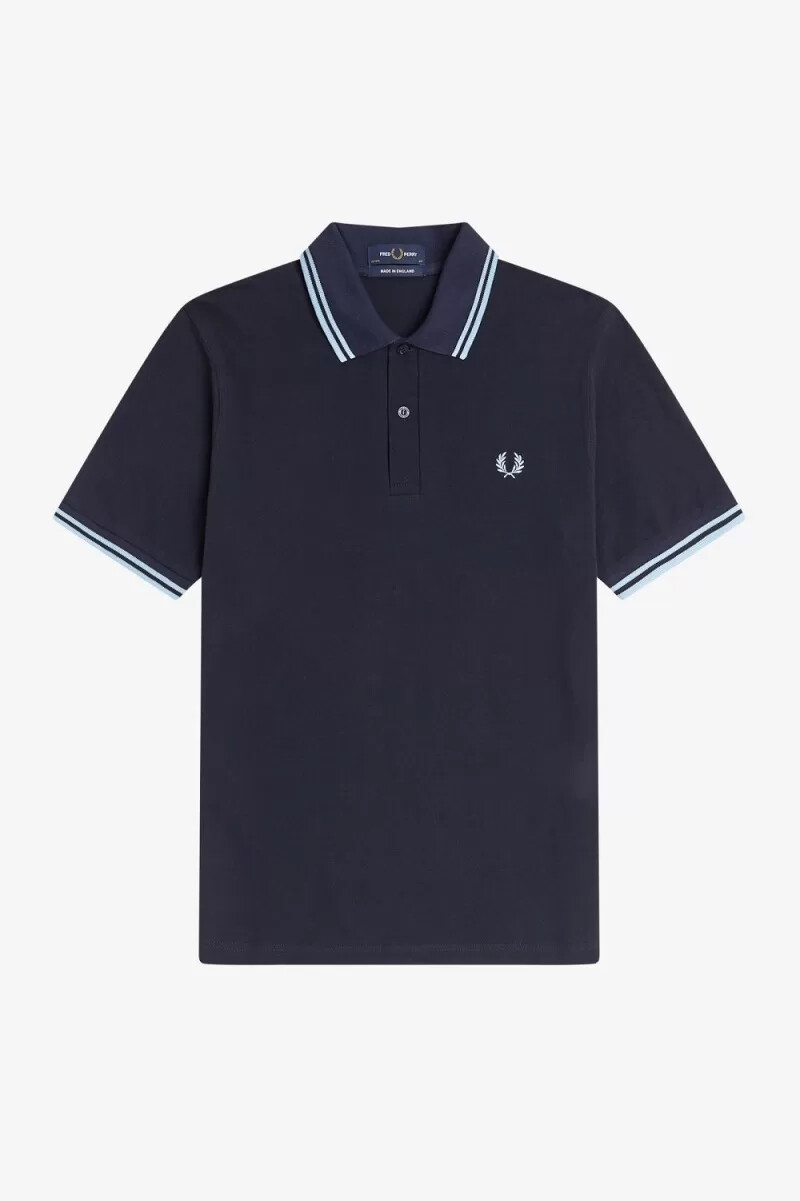 fred perry m12 herrskjorta marinblå aqua aqua